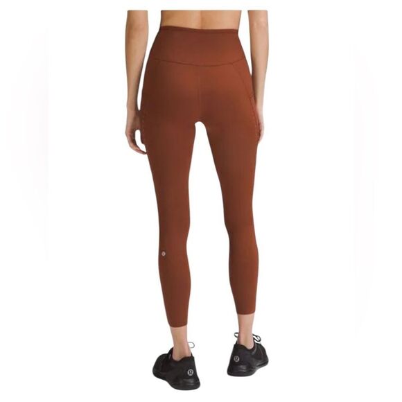 Lululemon Fast and Free High-Rise Tight 25” Pockets DARK TERRACOTTA 4 - Picture 2 of 5
